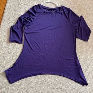 Lily by Firmiana ladies long sleeve purple asymetrical top/ XXL